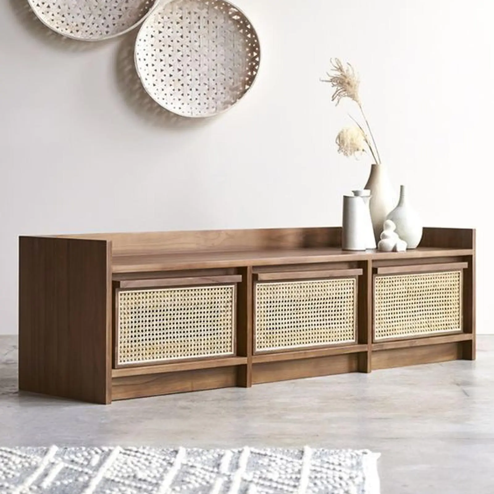 Bufet kayu jati tpk pintu rotan motif terbaru lemari tv terbaik Indonesia Furniture 2 Bufet kayu jati tpk pintu rotan motif terbaru lemari tv terbaik Indonesia Furniture