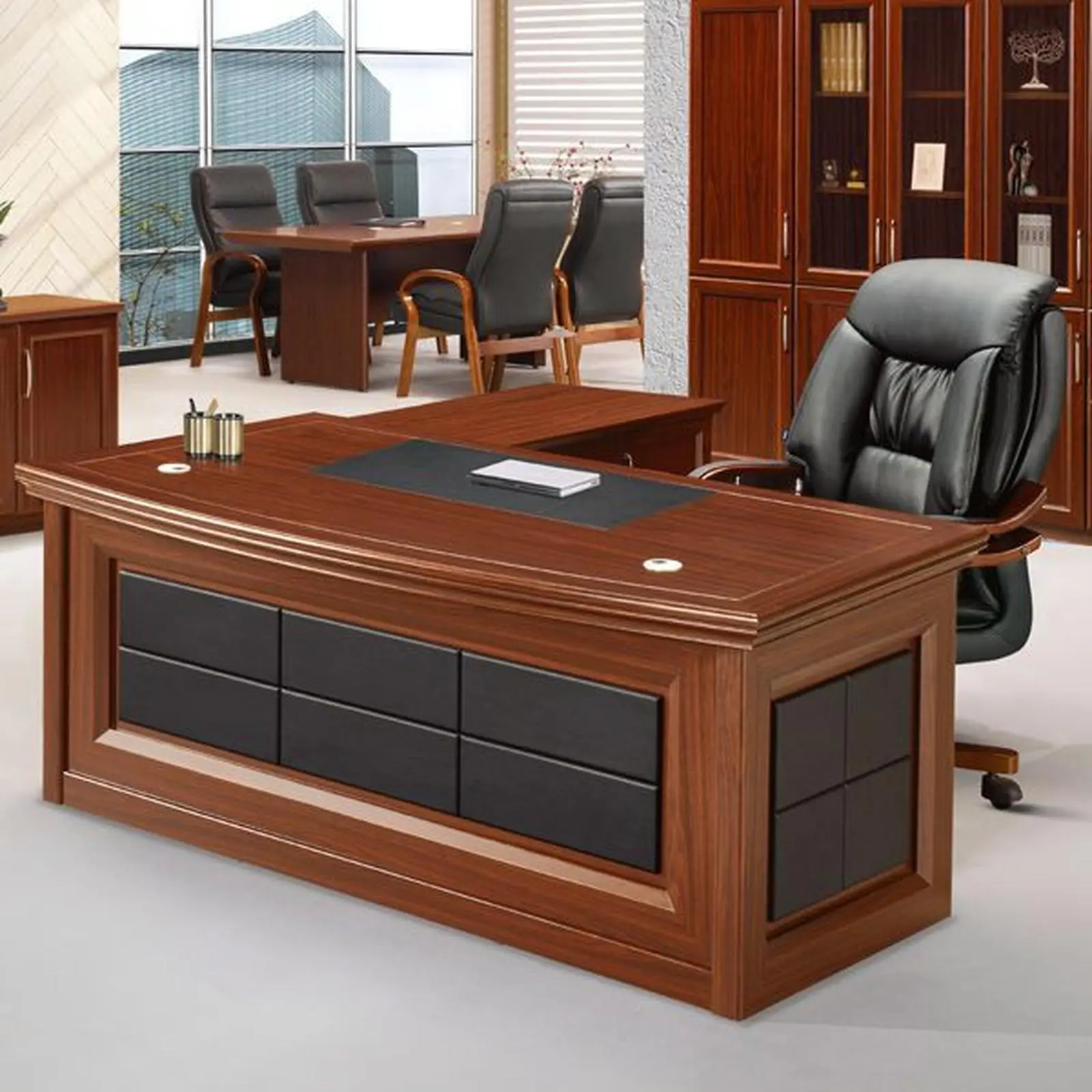 Meja kerja leter L meja kantor kayu jati terbaik Indonesia Furniture 2 Meja kerja leter L meja kantor kayu jati terbaik Indonesia Furniture