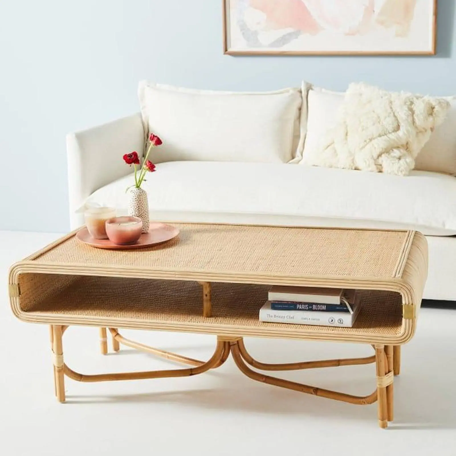 Meja tamu retro rotan alami meja sofa indoor terbaik Indonesia Furniture