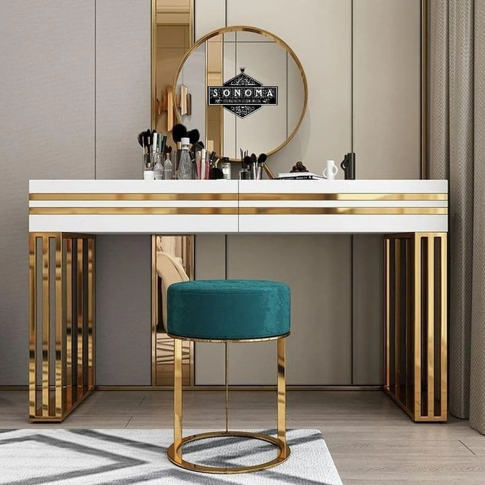 meja rias stainless gold glosy mewah ( sofa stainless, meja stainless) Indonesia Furniture