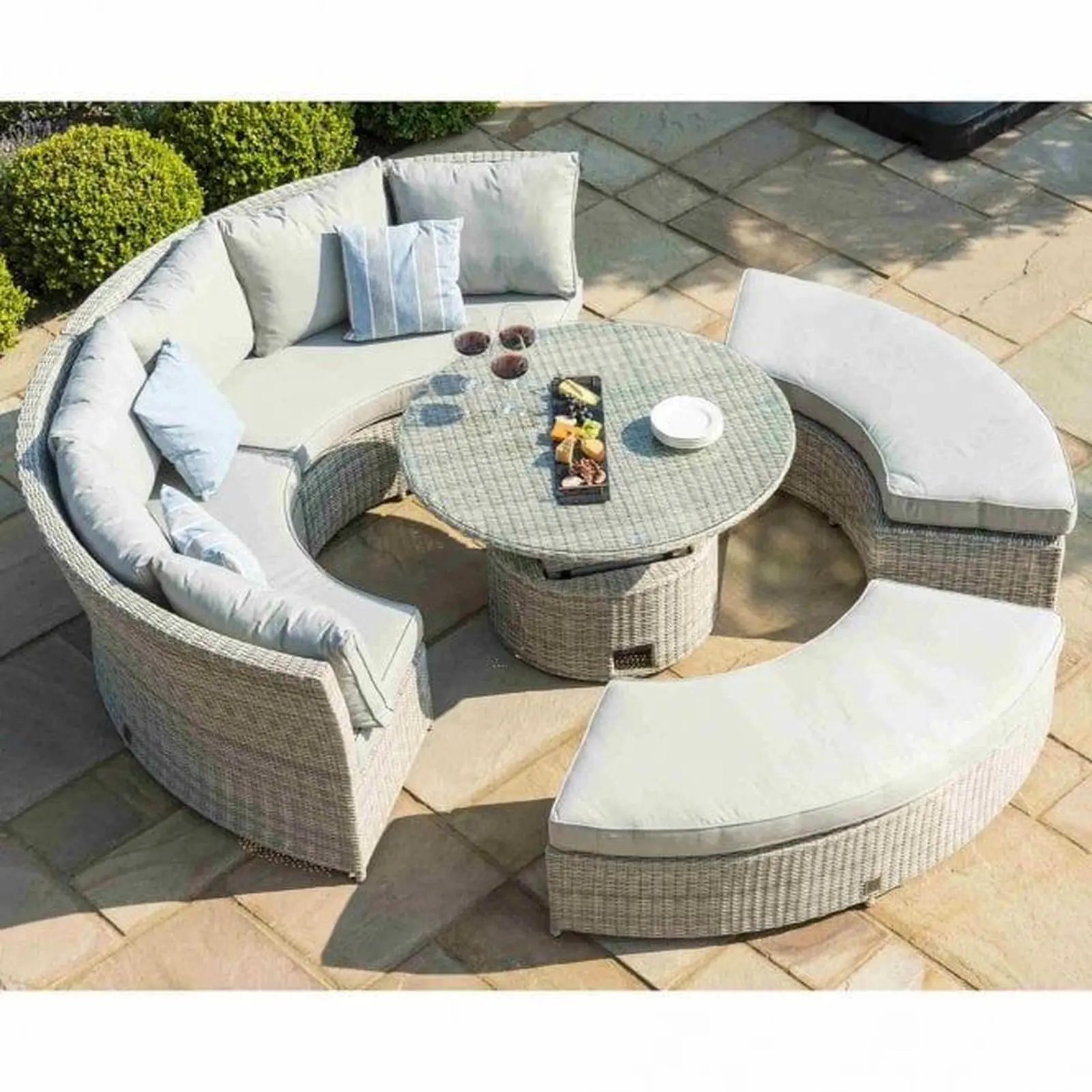 Sofa jumbo outdoor dengan bantalan set sofa rotan sintetis terbaru Indonesia Furniture
