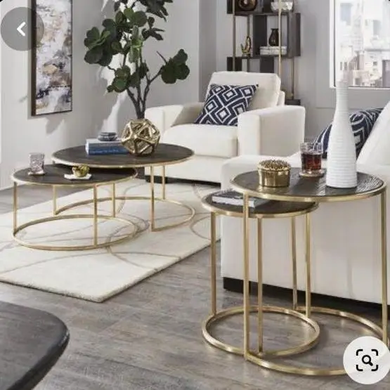 coffee table + shide table double srainless gold ( pesanan pribadi) Indonesia Furniture