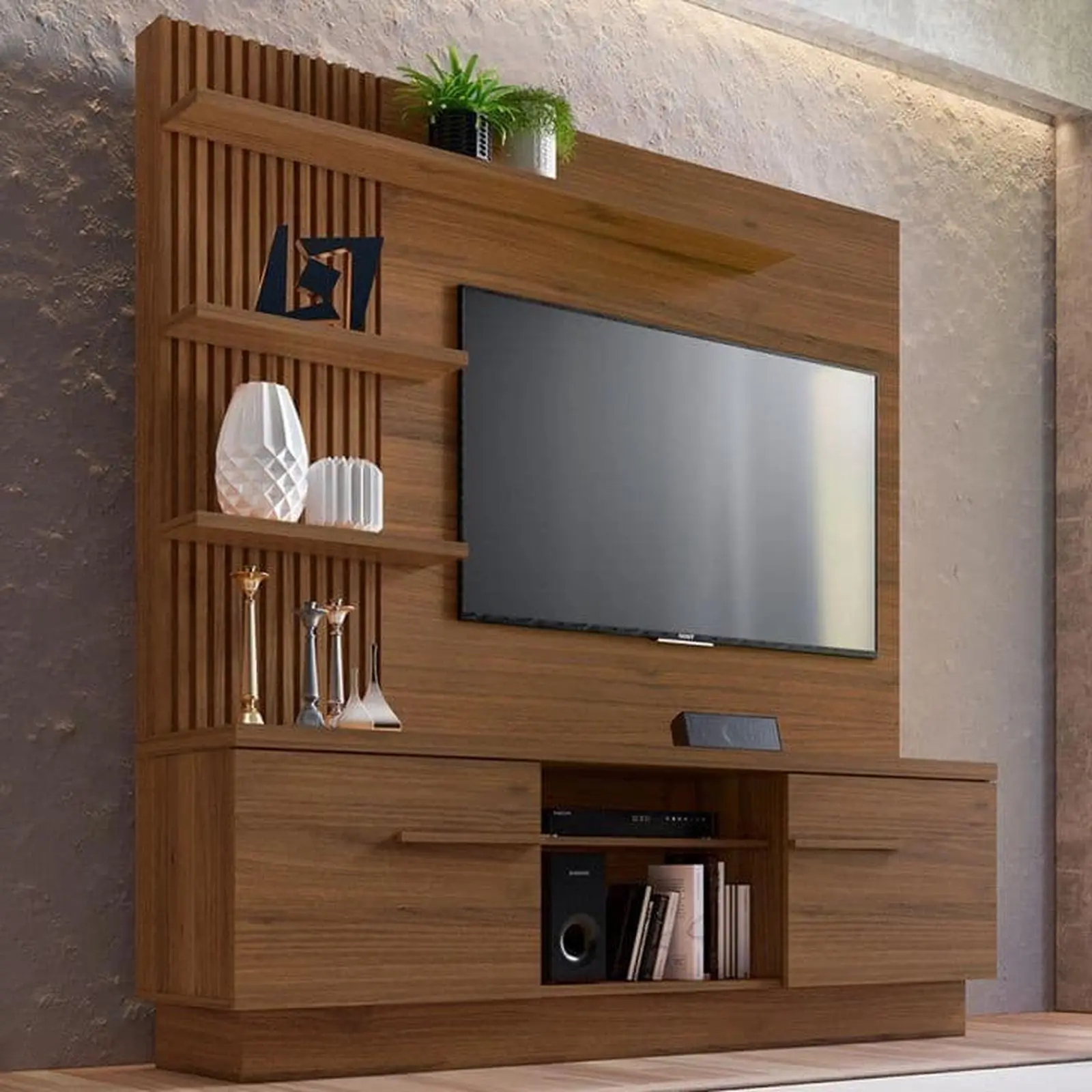 Partisi kayu jati terbaik lemari tv terbaru Indonesia Furniture