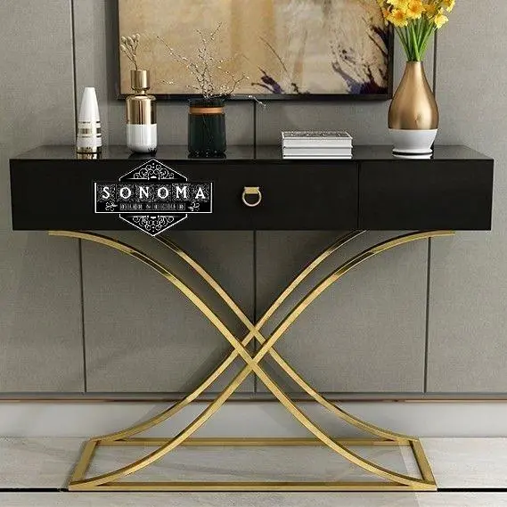 meja konsul stainless gold X ( meja kopi, meja rias, sofa tamu, nakas) Indonesia Furniture