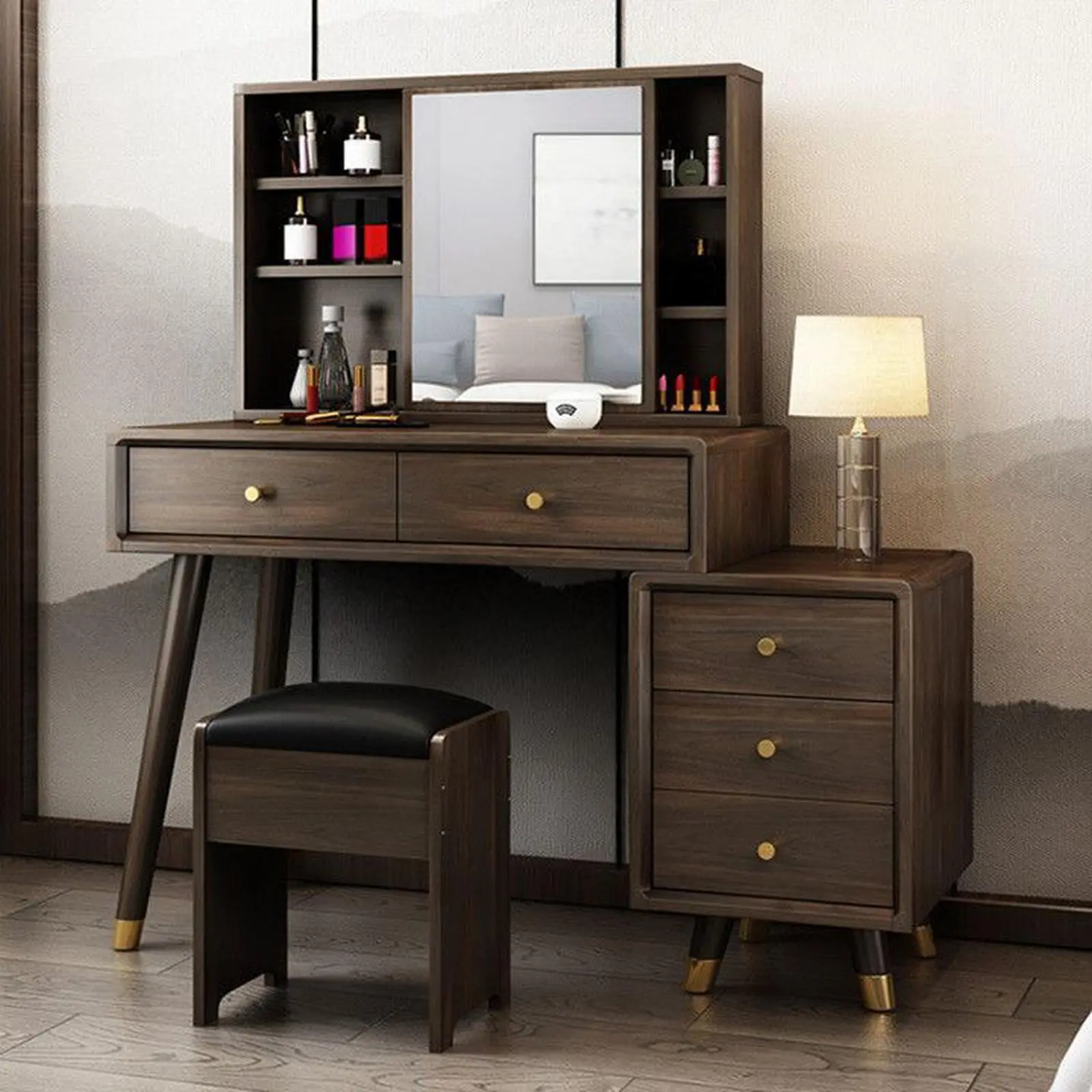 Meja rias modern kayu jati meja rias cermin sliding Indonesia Furniture