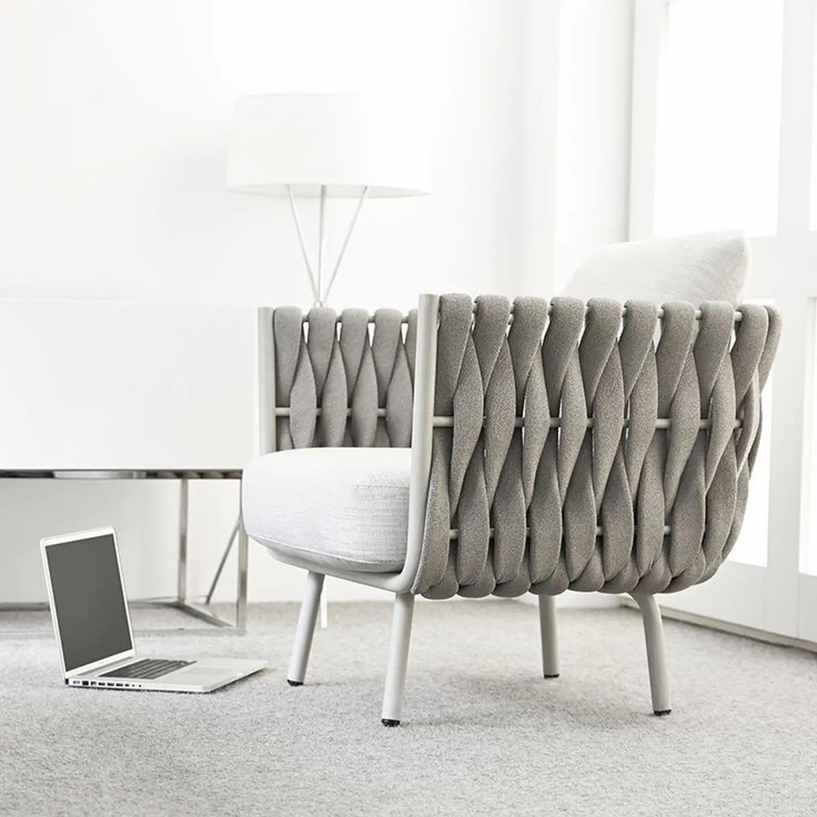 Kursi santai rajut kain tebal rangka aluminium Indonesia Furniture 4 Kursi santai rajut kain tebal rangka aluminium Indonesia Furniture
