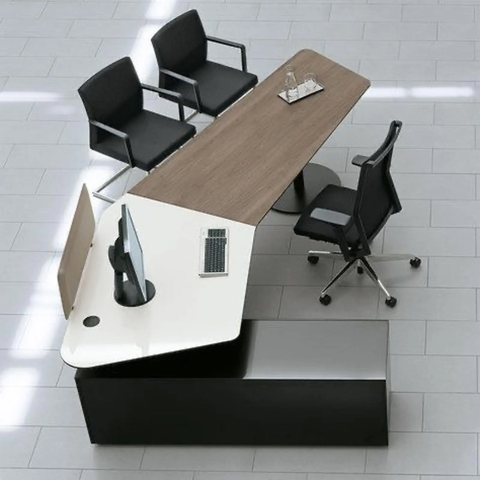 Meja kantor kombinasi kayu jati terbaik meja direksi modern Indonesia Furniture 2 Meja kantor kombinasi kayu jati terbaik meja direksi modern Indonesia Furniture