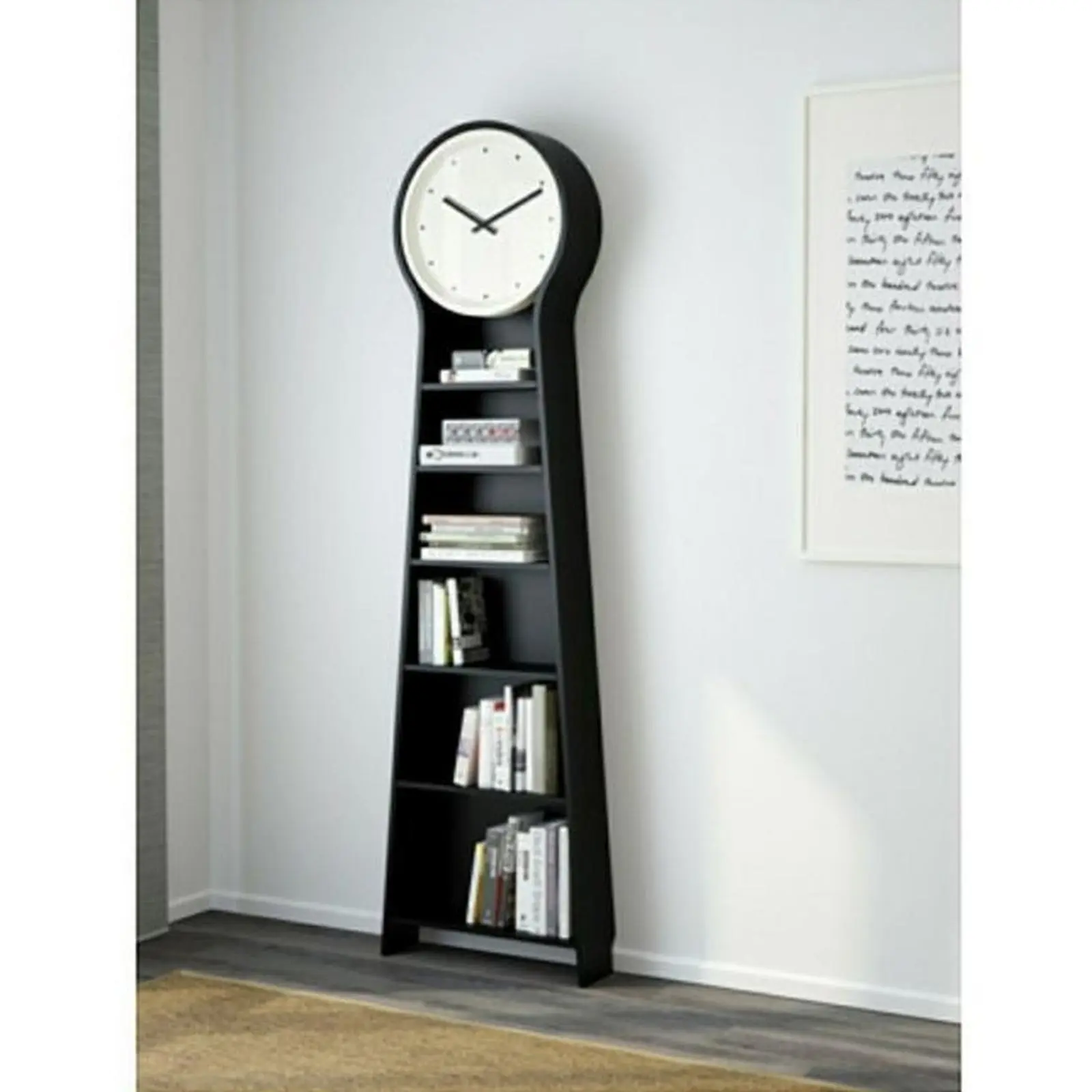Lemari jam modern dengan rak buku almari jam terbaru Indonesia Furniture
