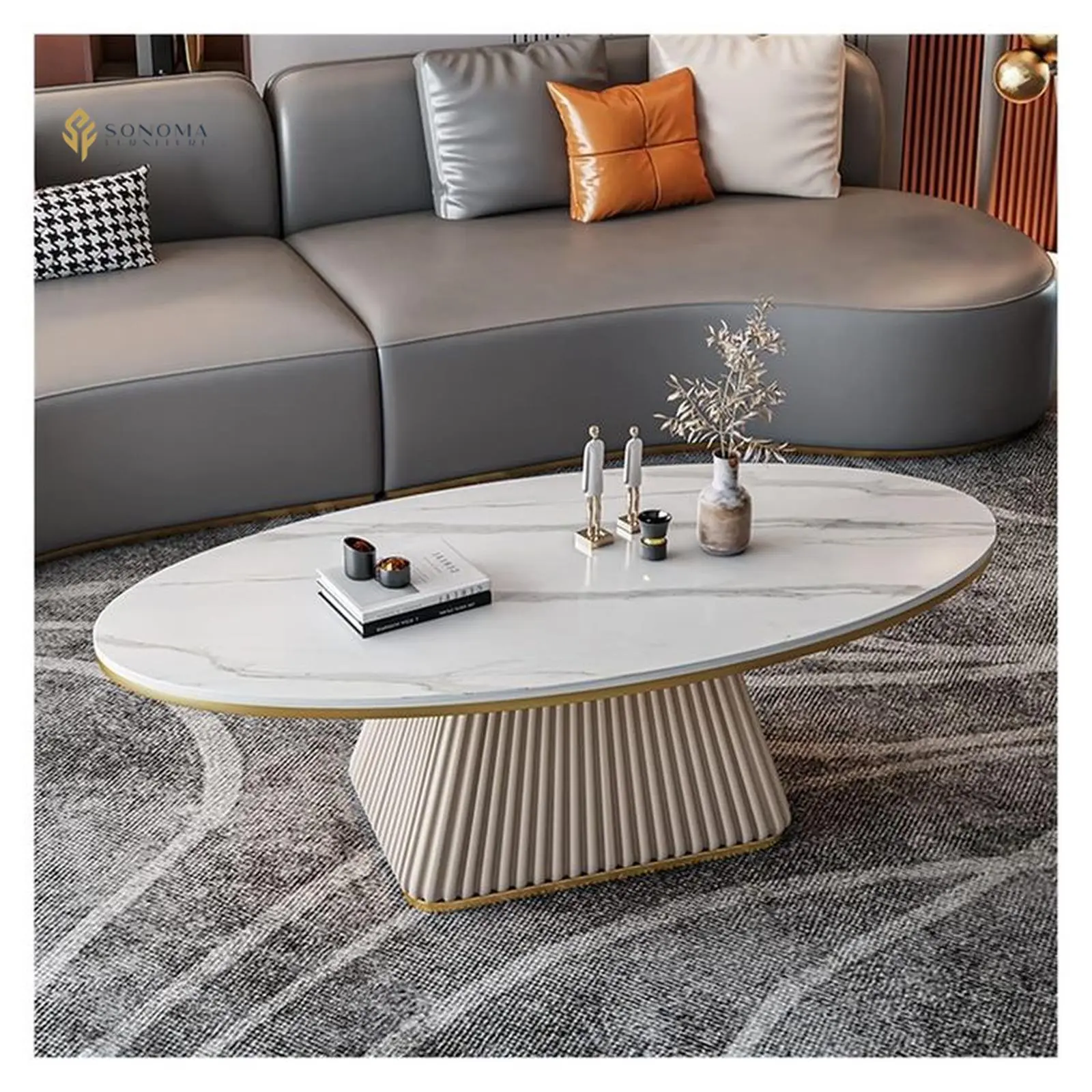 meja tamu / coffee table modern luxury top marble Indonesia Furniture