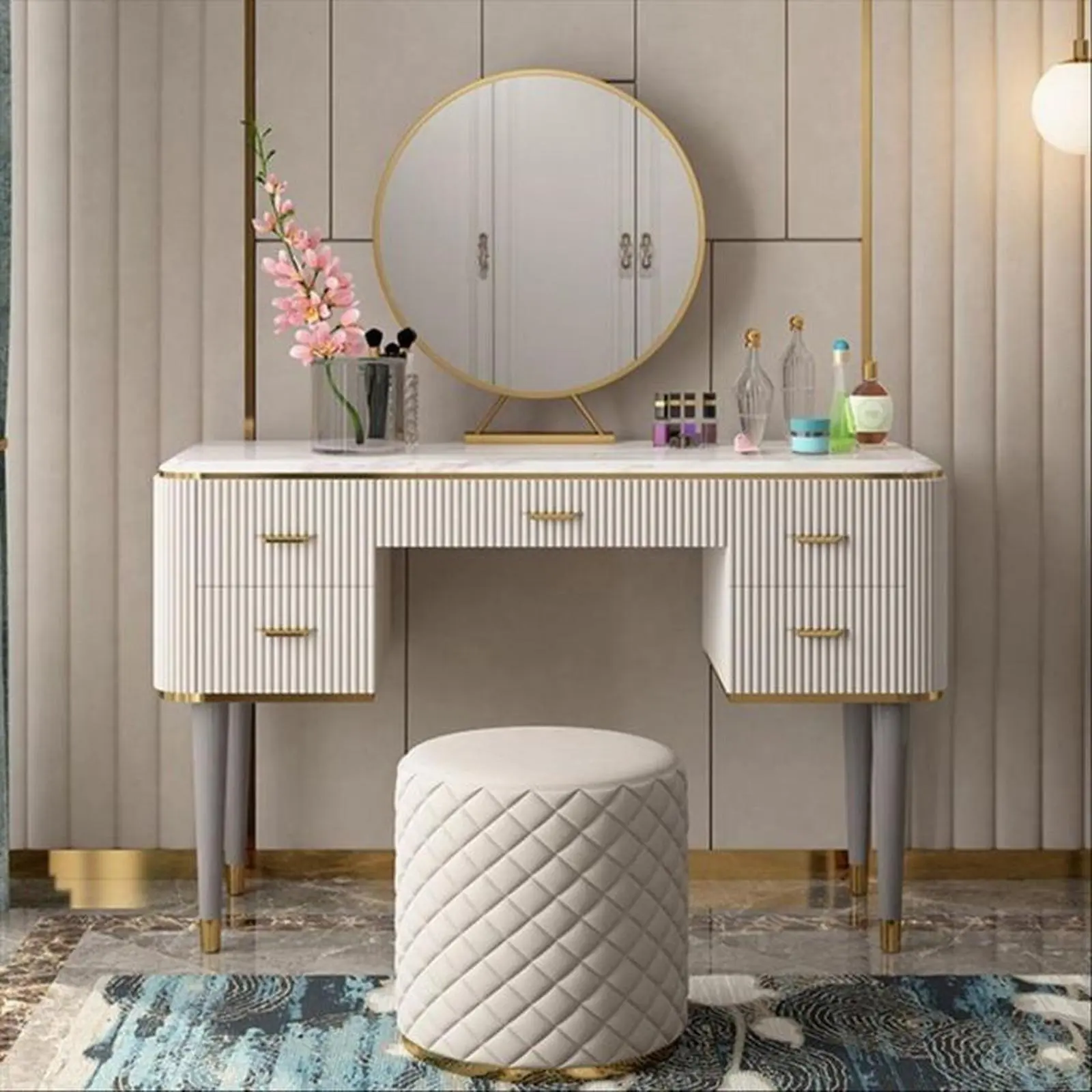 Meja rias salur finishing duco putih top marmer carara meja rias artis Indonesia Furniture 2 Meja rias salur finishing duco putih top marmer carara meja rias artis Indonesia Furniture