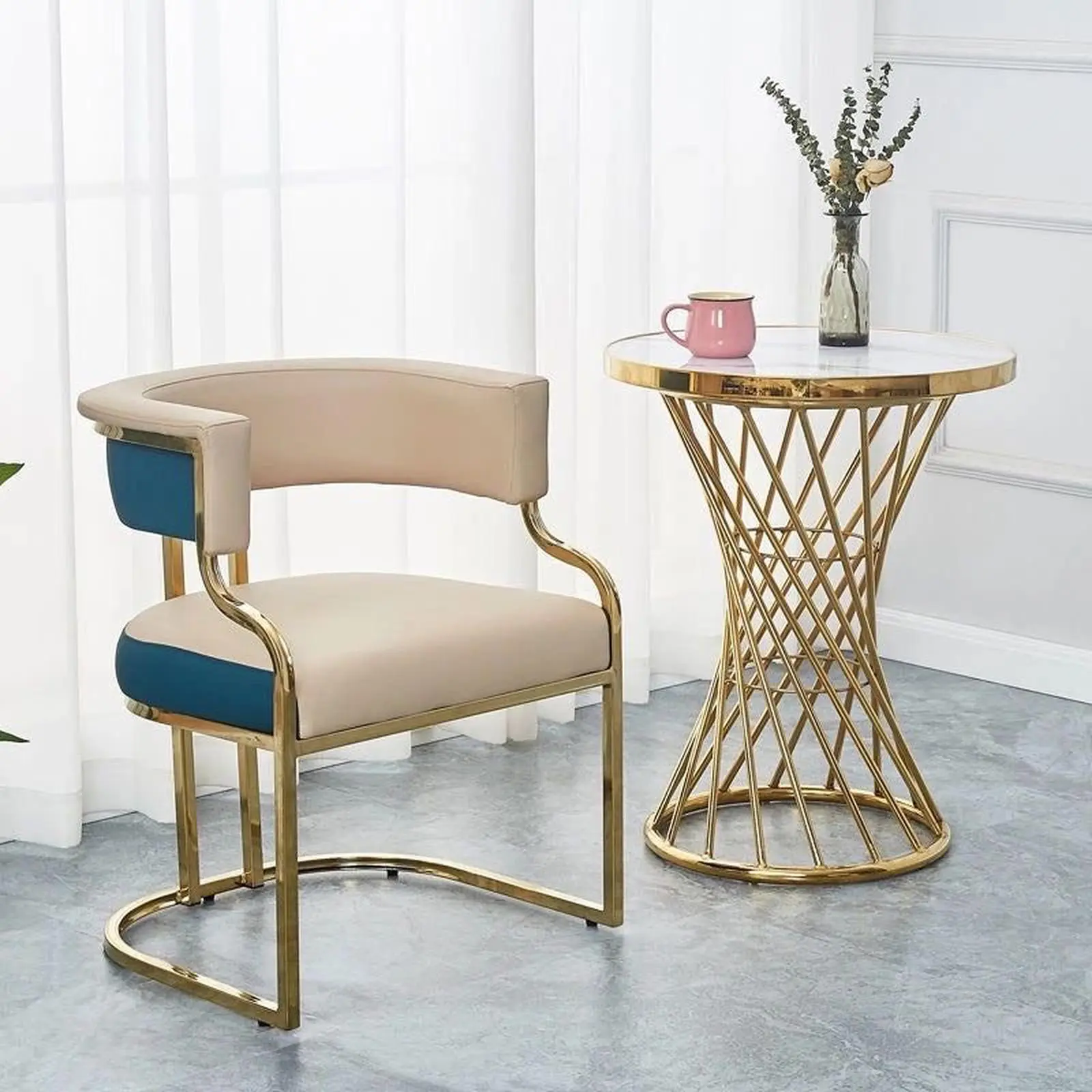 meja teras premium modern luxury stainless gold mirror top marmer set meja dan 1 kursi Indonesia Furniture 4 meja teras premium modern luxury stainless gold mirror top marmer set meja dan 1 kursi Indonesia Furniture