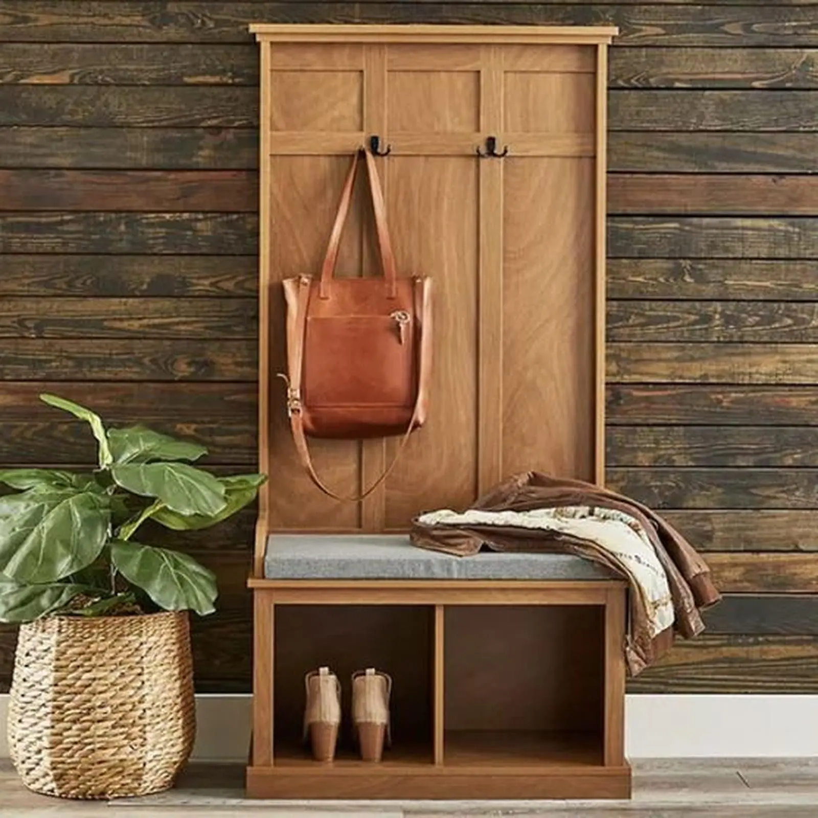 Rak gantungan baju kayu jati dengan bench rak sepatu serbaguna Indonesia Furniture 2 Rak gantungan baju kayu jati dengan bench rak sepatu serbaguna Indonesia Furniture