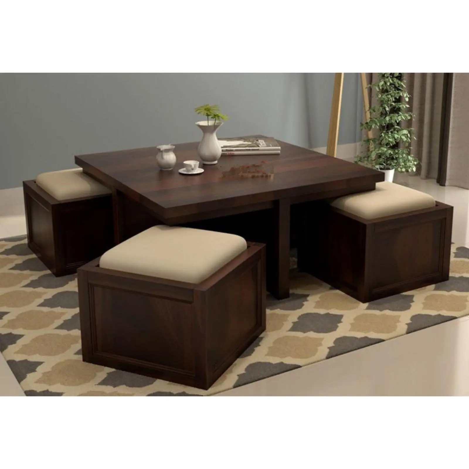 Set meja cofe kayu jati terbaru kursi dudukan busa Indonesia Furniture 2 Set meja cofe kayu jati terbaru kursi dudukan busa Indonesia Furniture