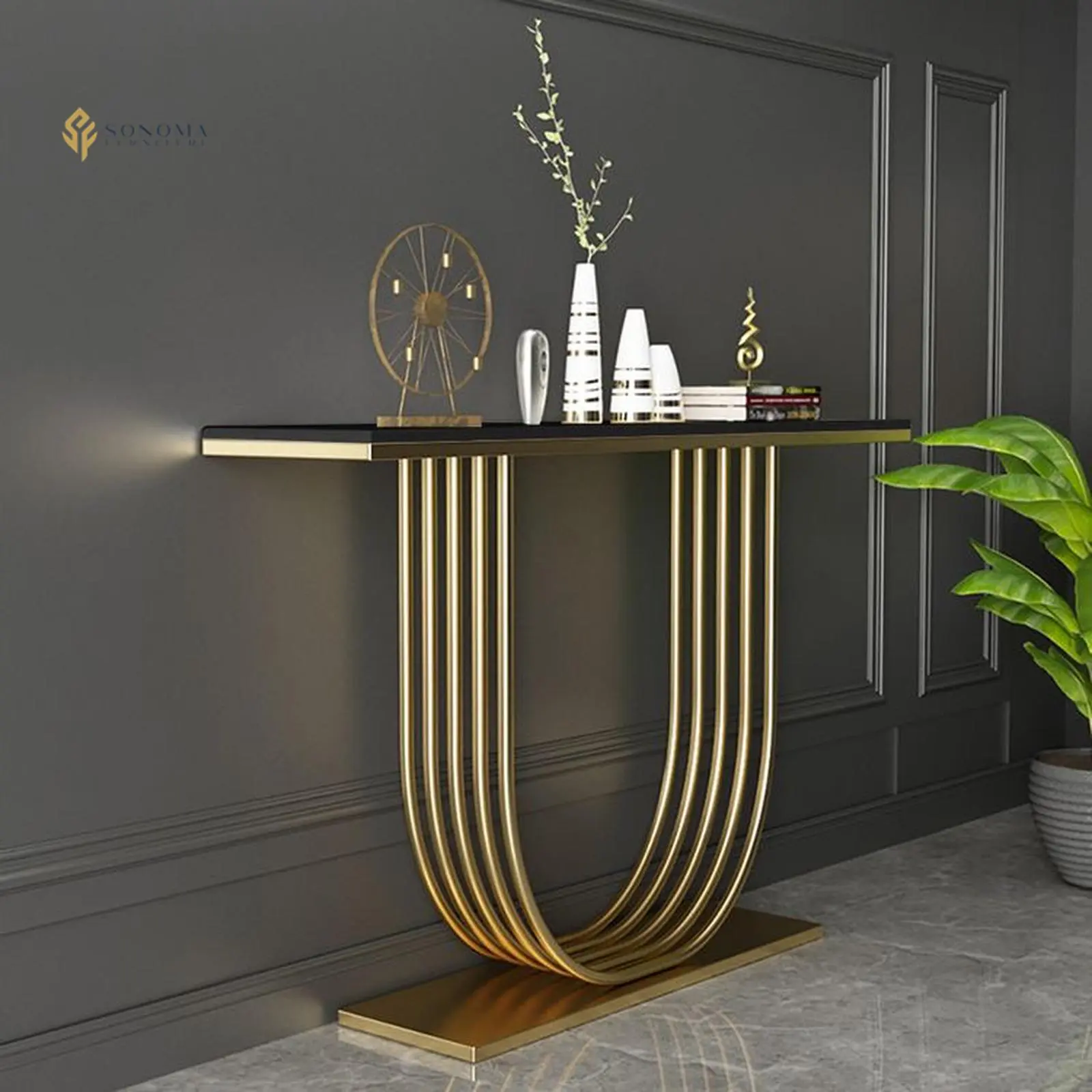 meja konsol / console table stainless gold top marble populer Indonesia Furniture 3 meja konsol / console table stainless gold top marble populer Indonesia Furniture