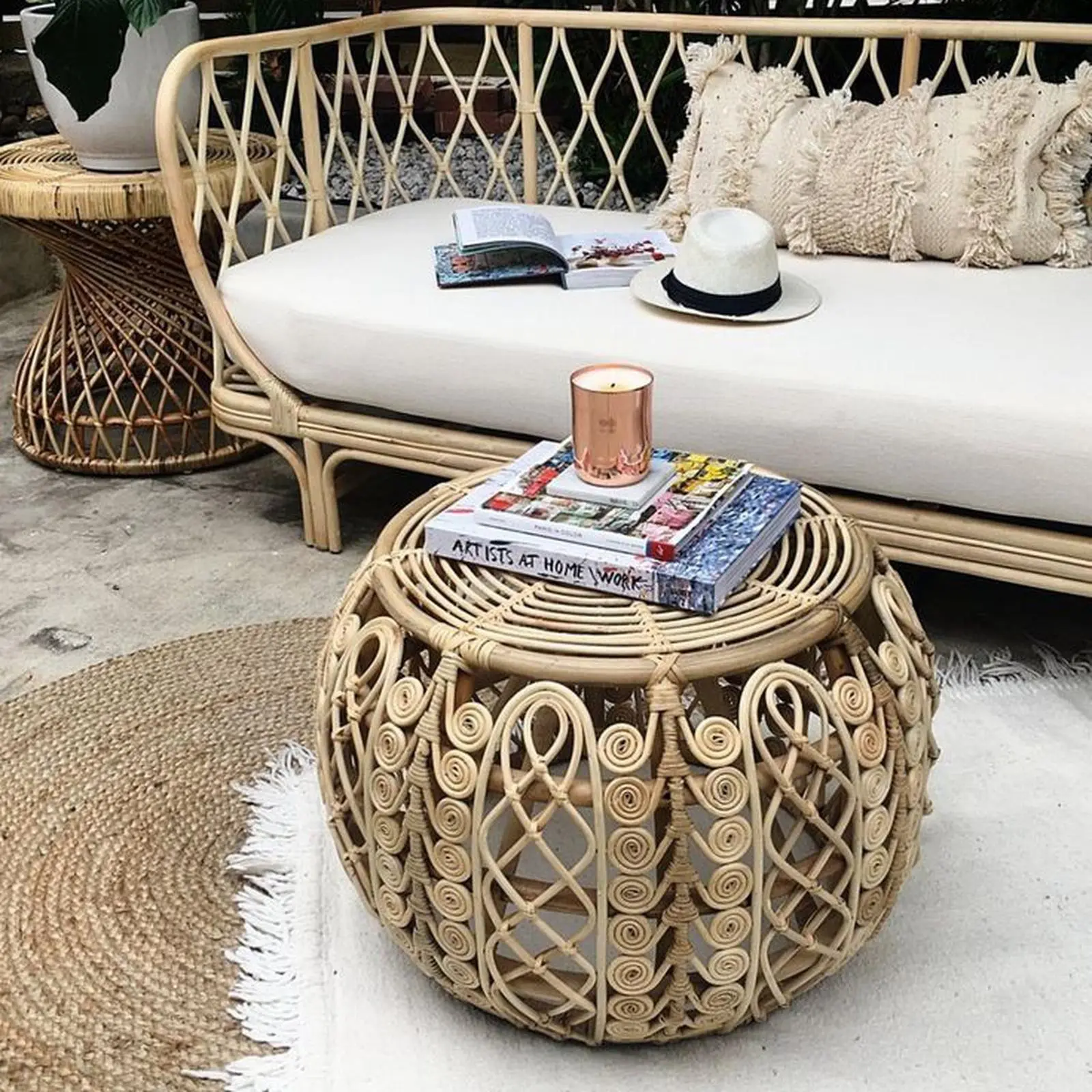 Meja rotan alami terbaru meja coffe terlaris Indonesia Furniture