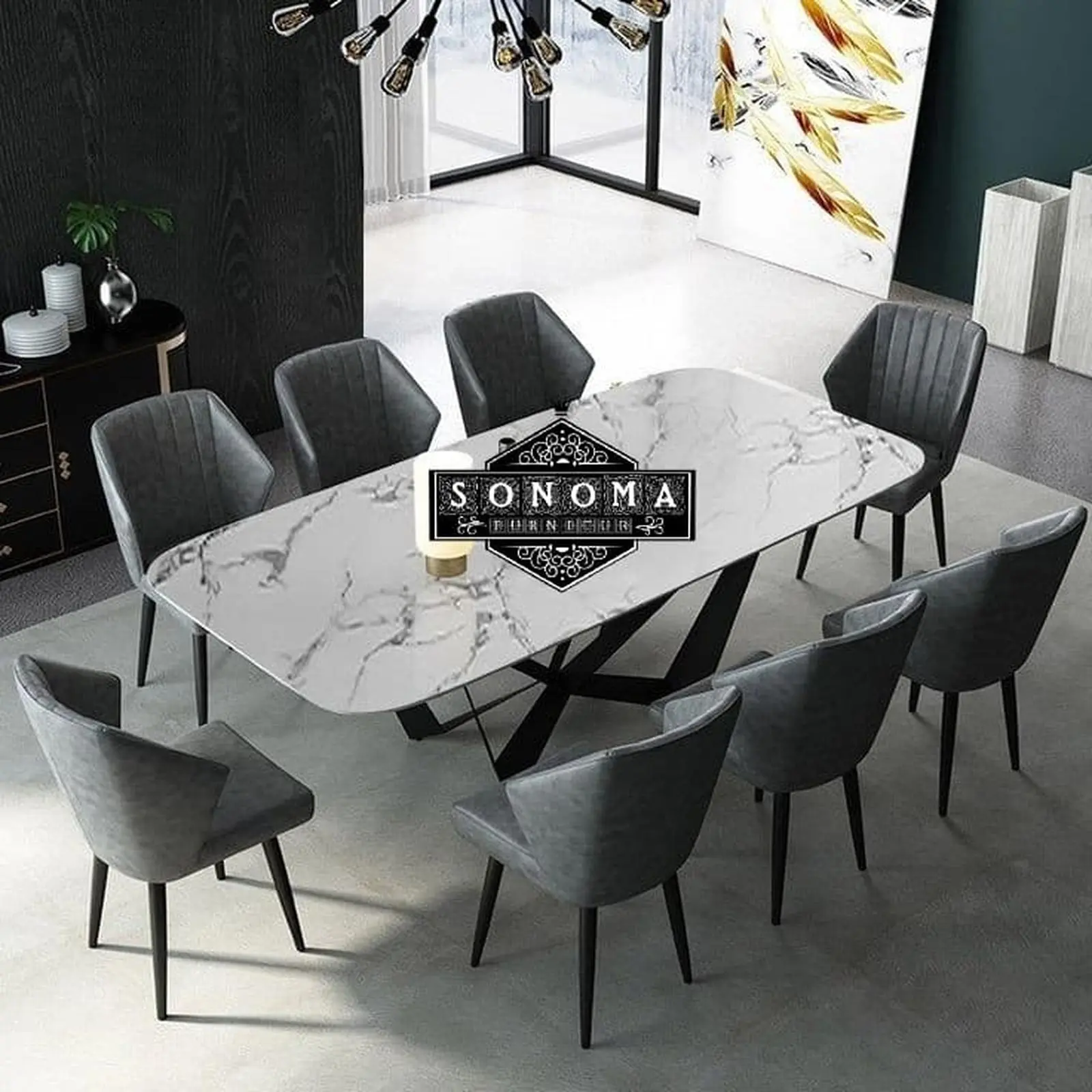 meja makan marmer carara italy 8k ( kursi makan, meja kopi, sofa) Indonesia Furniture