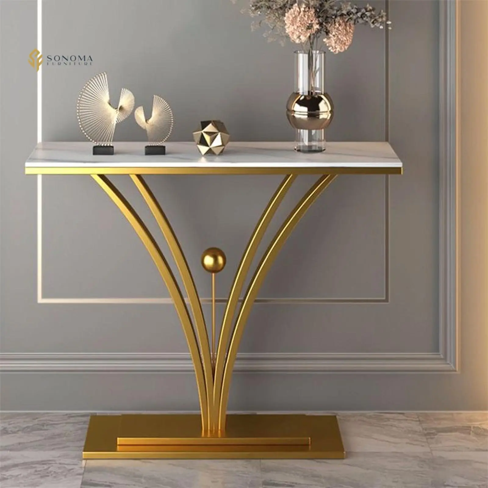 meja konsul / console table besi gold top marble Indonesia Furniture 3 meja konsul / console table besi gold top marble Indonesia Furniture