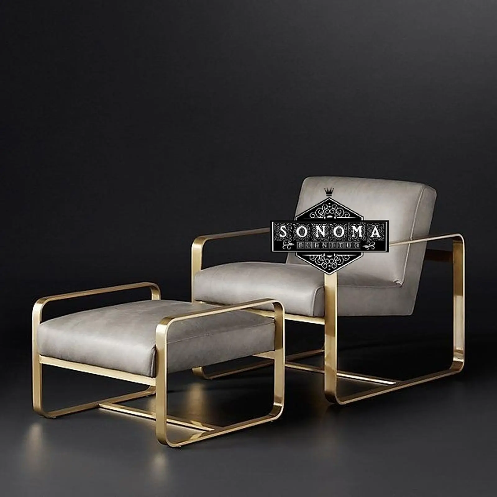 sofa single + stool stainless gold glosy (kursi tamu, sofa tamu ) Indonesia Furniture 2 sofa single + stool stainless gold glosy (kursi tamu, sofa tamu ) Indonesia Furniture