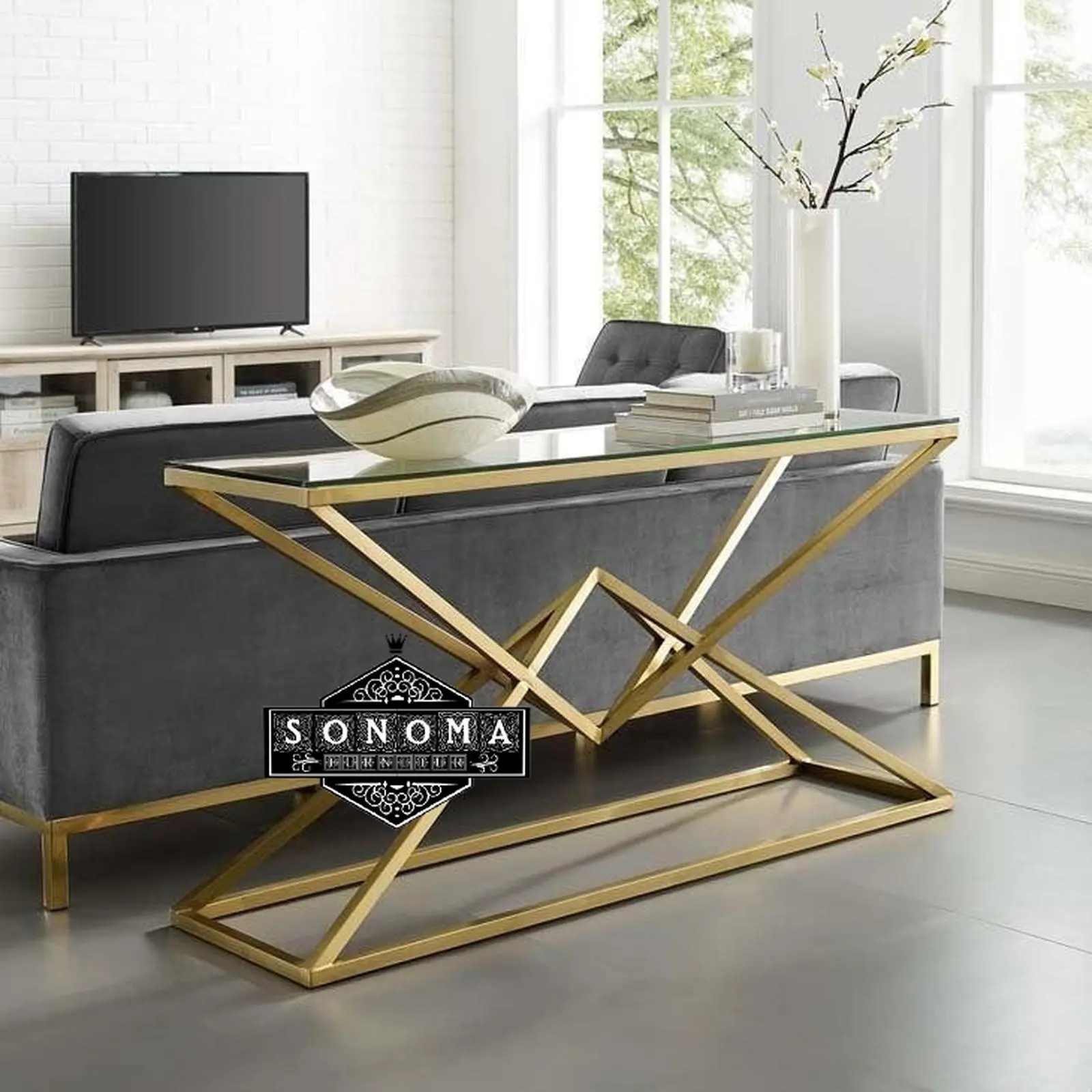 meja konsul stainles piramid ( meja rias, kursi tami, kursi teras) Indonesia Furniture