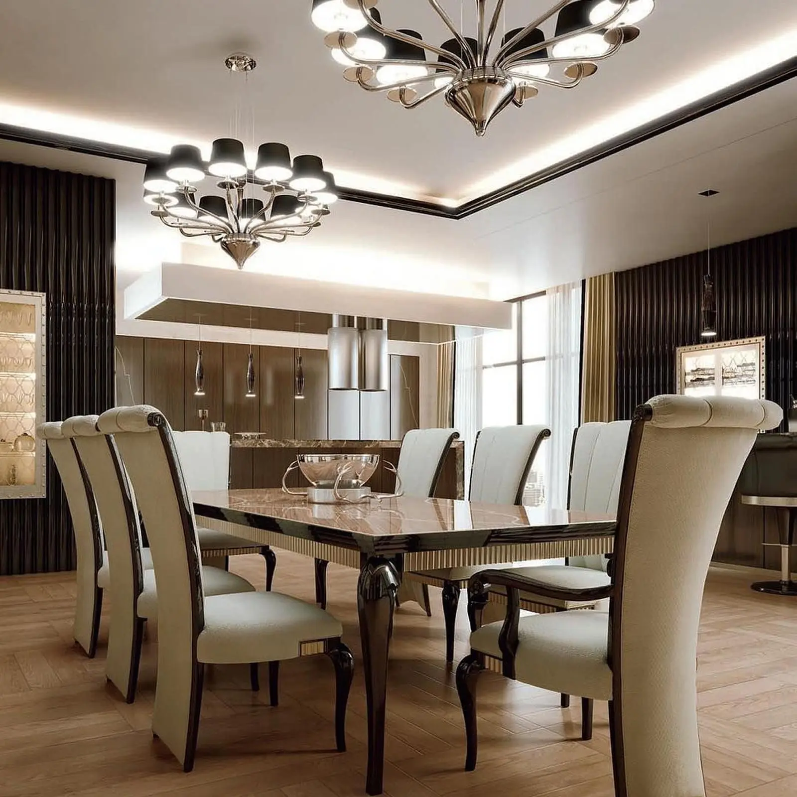 meja makan classic modern kayu jati set meja dan 8 kursi mewah Indonesia Furniture