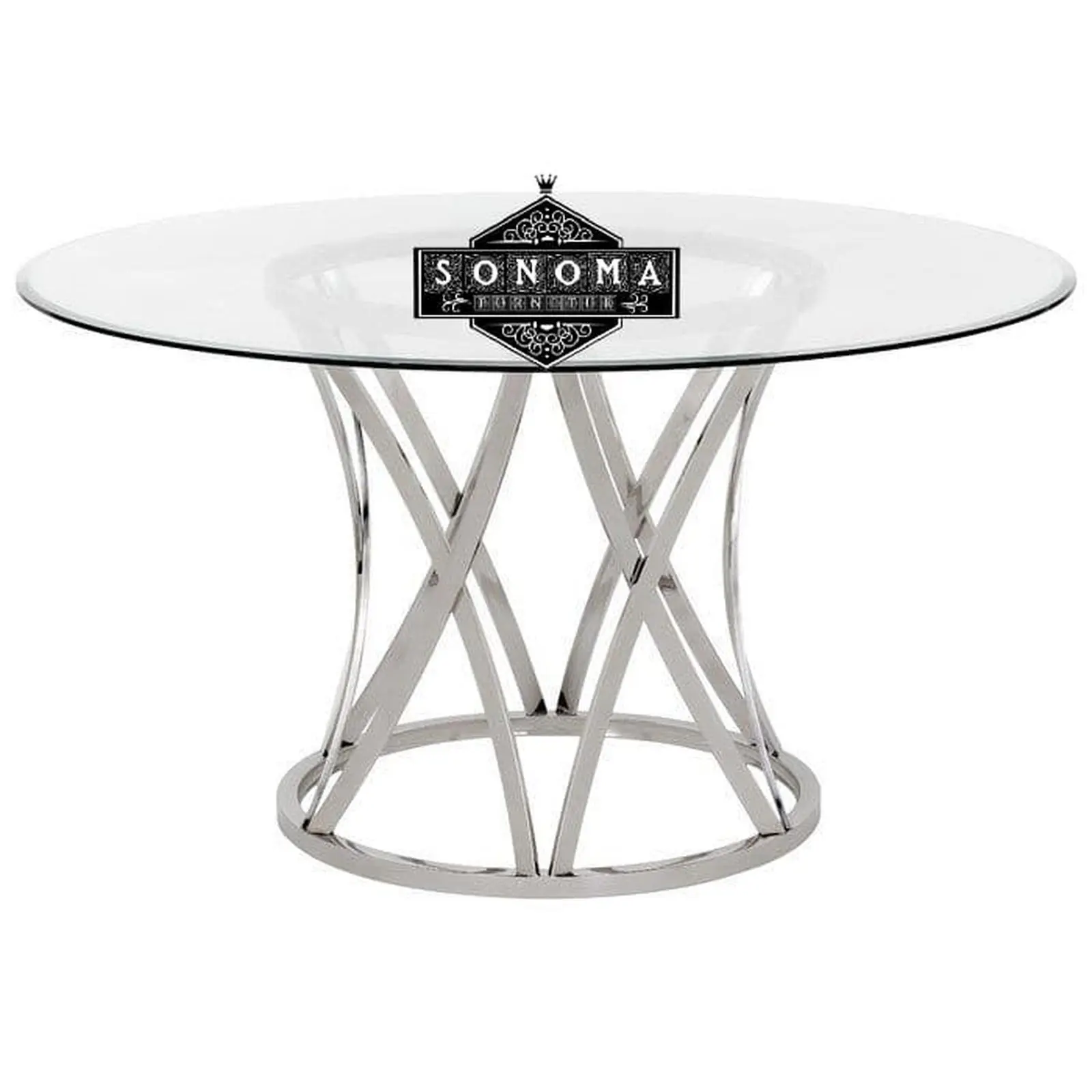 meja makan stainless glosy top kaca ( kursi stainless, sofa stainless) Indonesia Furniture