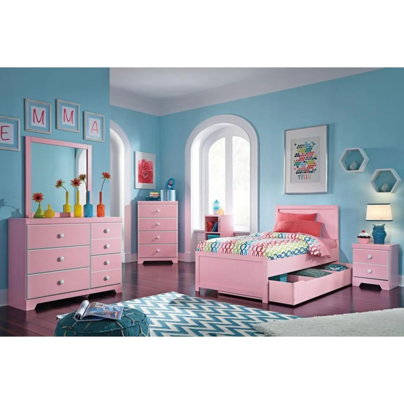 Set kamar terlengkap full duco pink tempat tidur minimalis Indonesia Furniture 2 Set kamar terlengkap full duco pink tempat tidur minimalis Indonesia Furniture