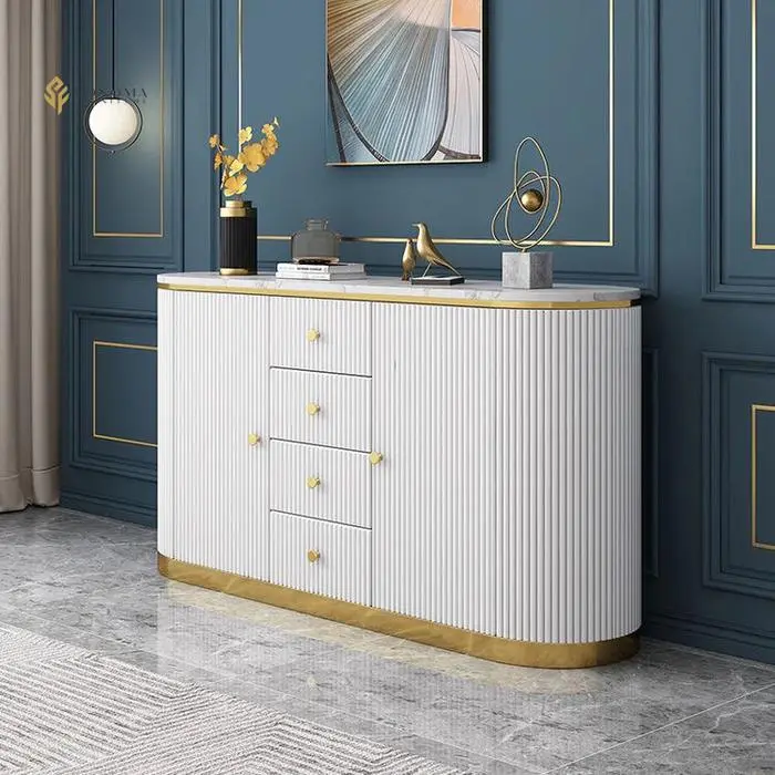console table / credenza stainless salur top marble premium Indonesia Furniture