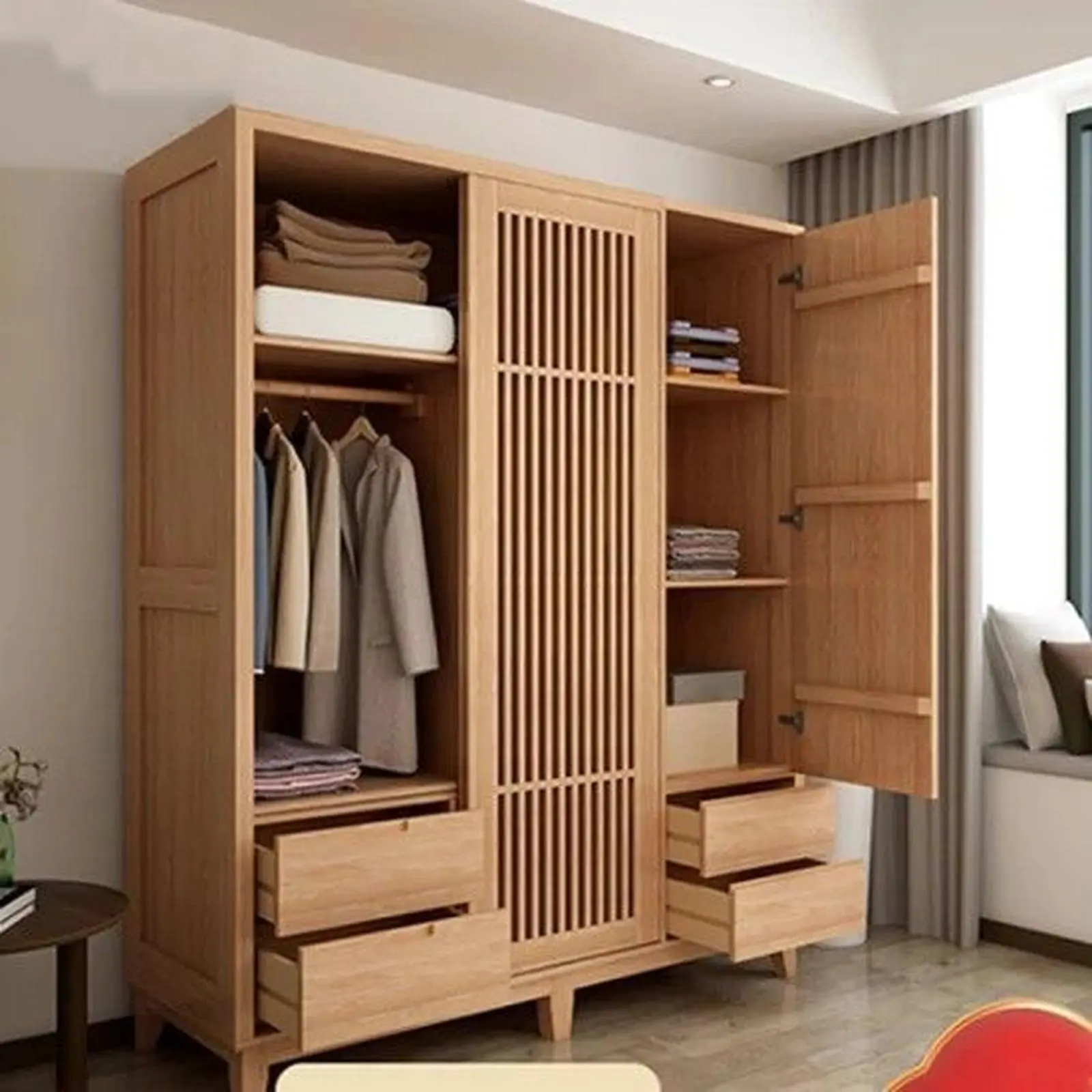 Almari pakaian dengan laci lemari baju modern minimalis Indonesia Furniture