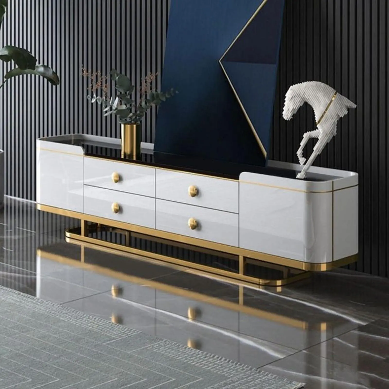 Meja tv terbaru kaki stainless style top marmer credenzia terbaik Indonesia Furniture 2 Meja tv terbaru kaki stainless style top marmer credenzia terbaik Indonesia Furniture