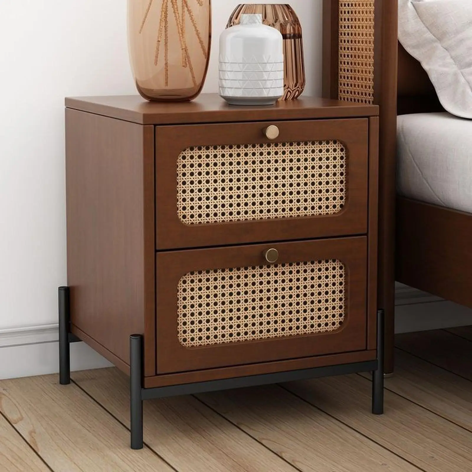 Nakas kayu jati kombinasi rotan kaki besi nakas modern terbaru Indonesia Furniture 2 Nakas kayu jati kombinasi rotan kaki besi nakas modern terbaru Indonesia Furniture