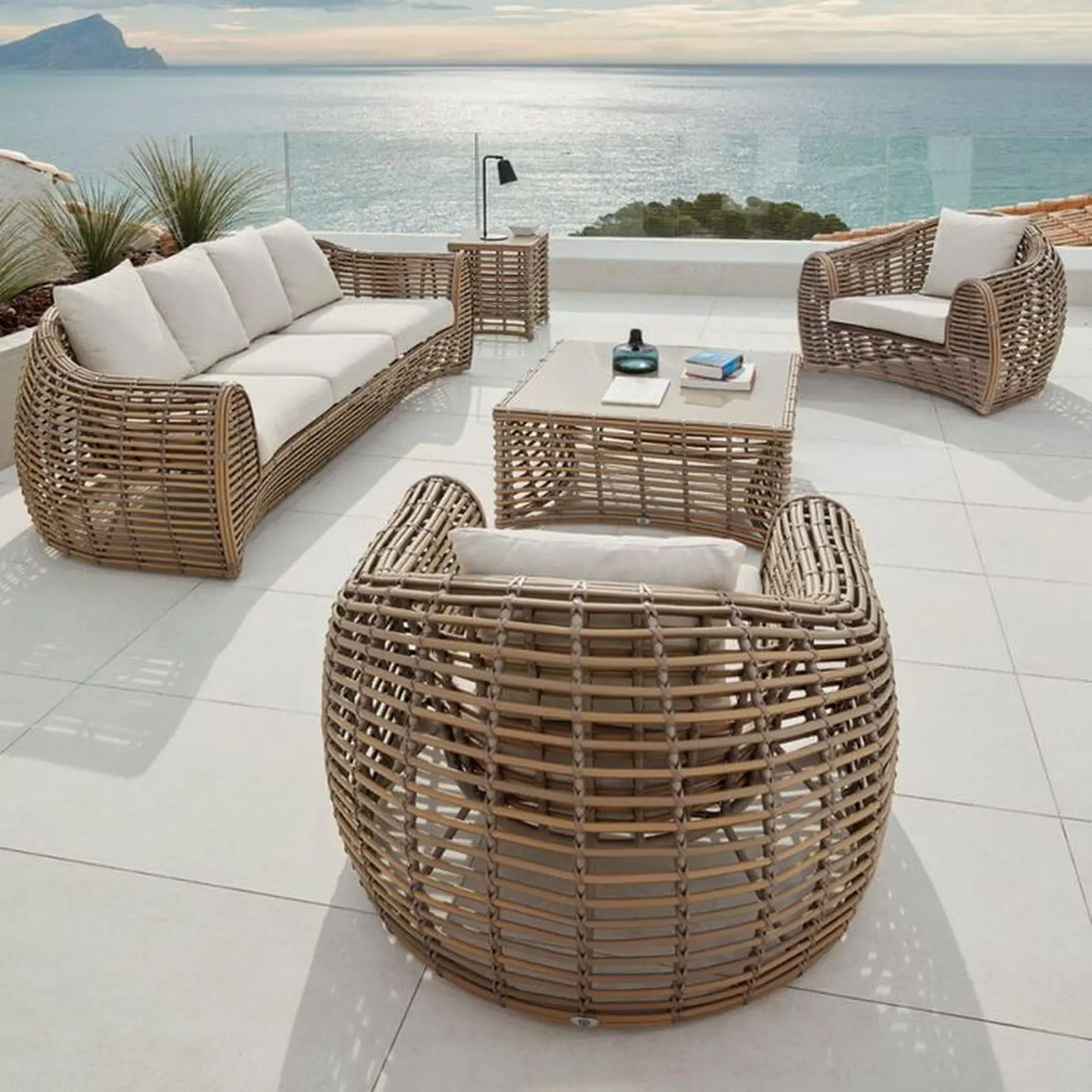 Set tamu outdoor rotan sintetis model unik kursi outdoor Indonesia Furniture 2 Set tamu outdoor rotan sintetis model unik kursi outdoor Indonesia Furniture