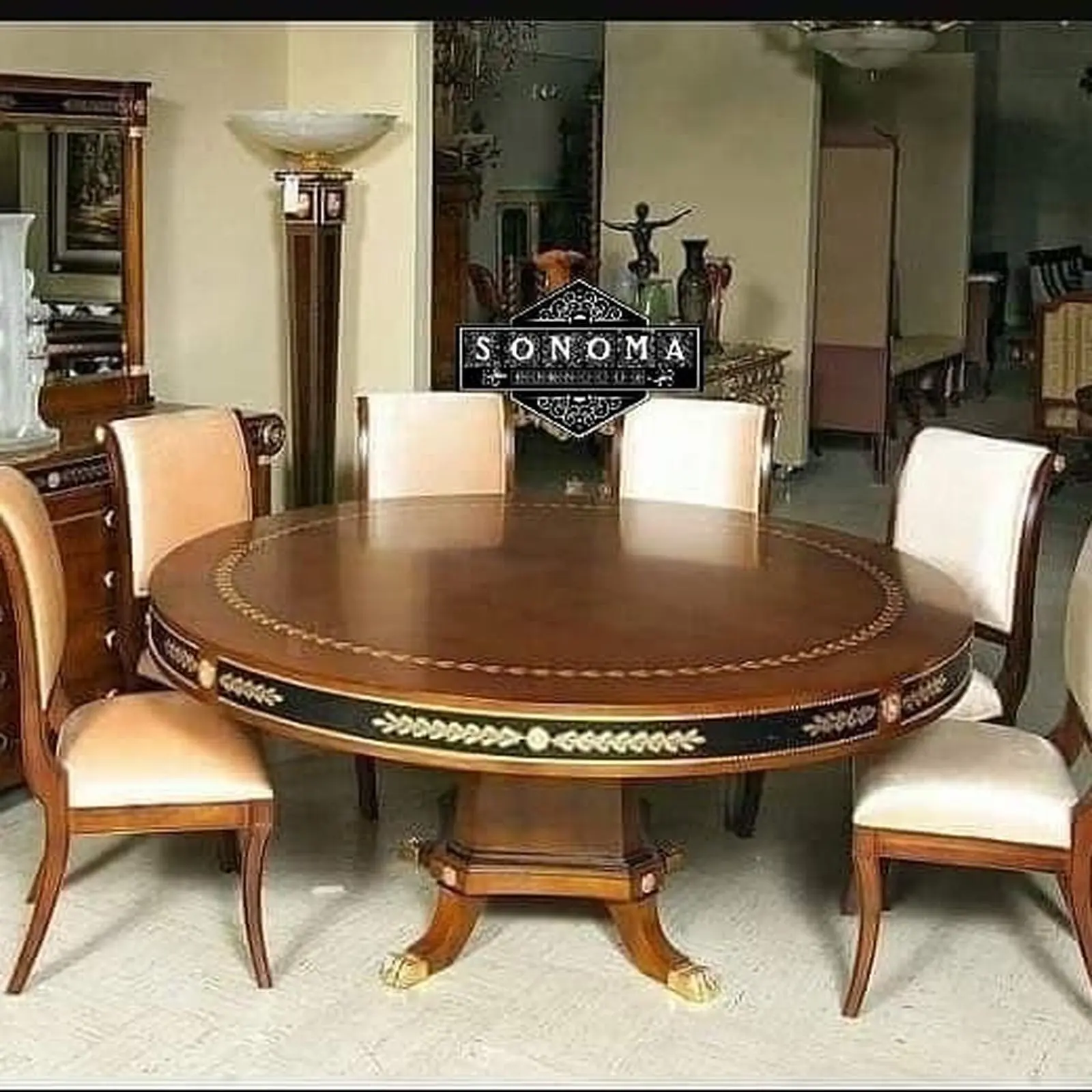 meja makan set jati bulat megah ( kursi makan, meja kopi, meja tamu) Indonesia Furniture 2 meja makan set jati bulat megah ( kursi makan, meja kopi, meja tamu) Indonesia Furniture