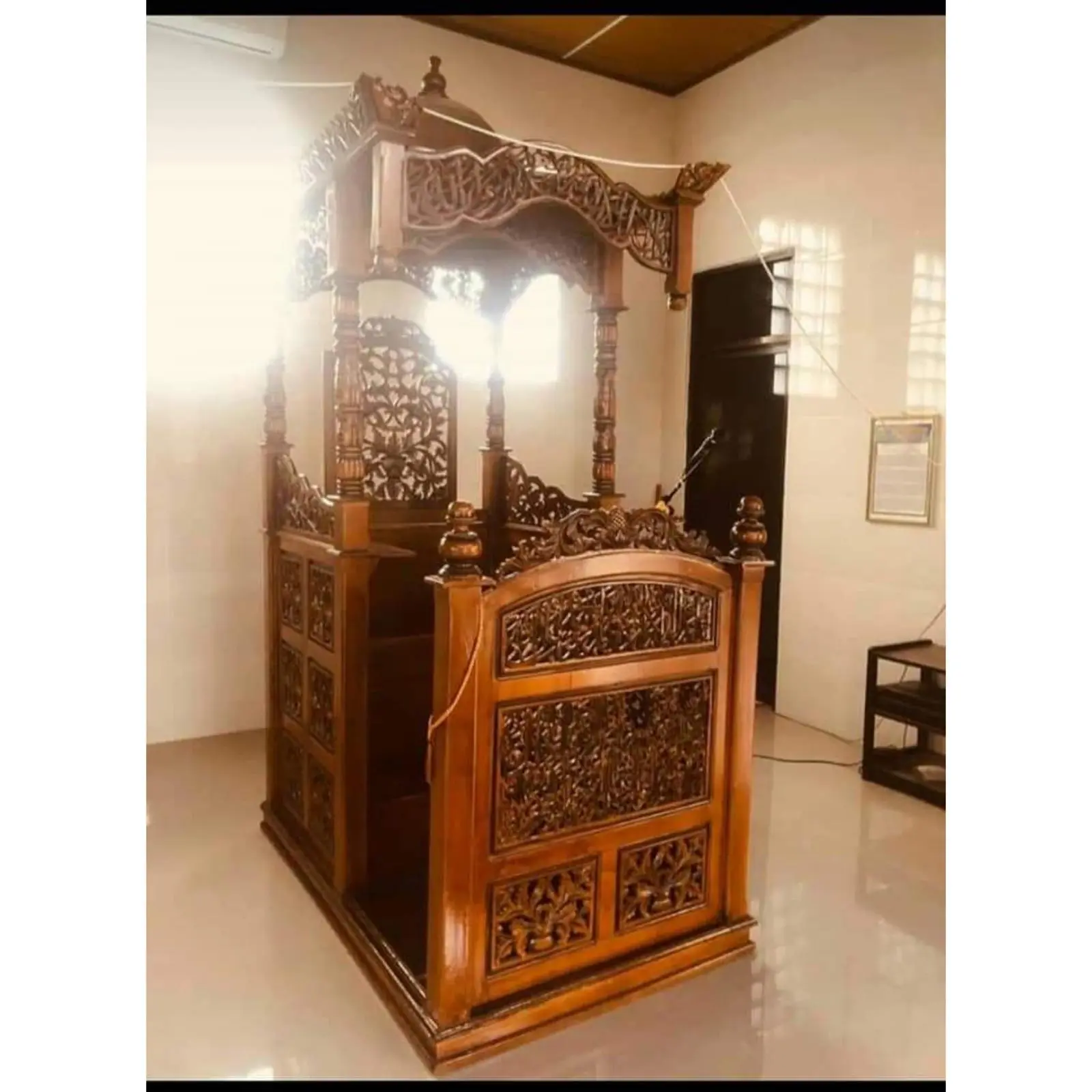 Mimbar masjid besar full ukiran mimbar masjid terbaru Indonesia Furniture