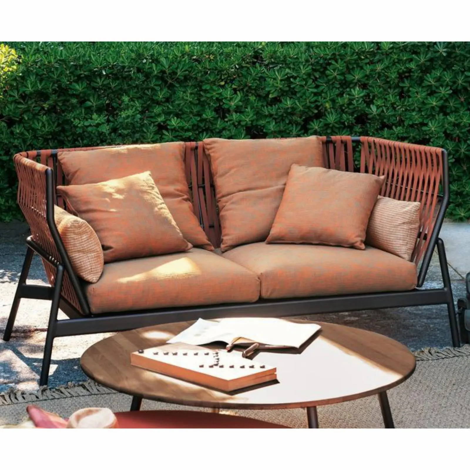 Sofa rajut modern full bantalan kursi santai outdoor Indonesia Furniture 2 Sofa rajut modern full bantalan kursi santai outdoor Indonesia Furniture
